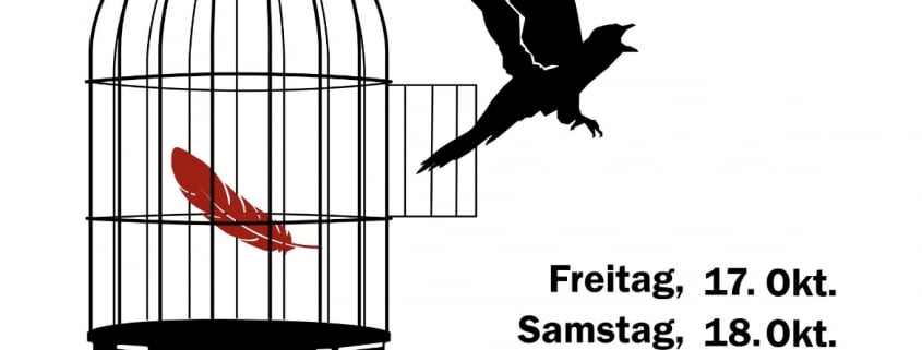 Vogelkäfig, aus dem ein Vogel flieht